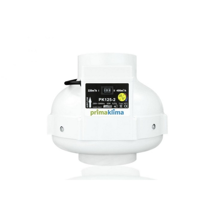 Prima Klima 2 Vitesses 220-360m³/h Ø125mm moteur MES silencieux | Extracteurs