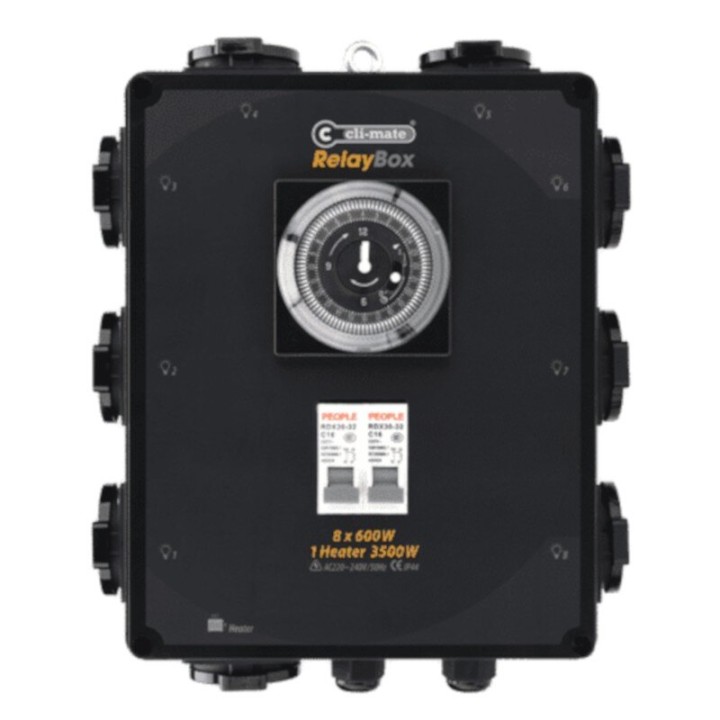 Cli-Mate Timer Relay 8 allemand 8x600W 2 entrées chauffage | Accessoires Electrique