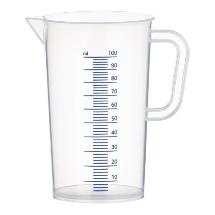 Verre Doseur 500ml graduations bleues échelle 10ml bec anti-goutte | Divers